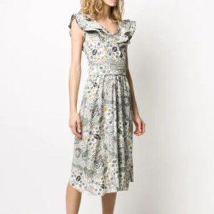 Isabel Marant Étoile Ruffle Trim Coraline Printed Dress New XS